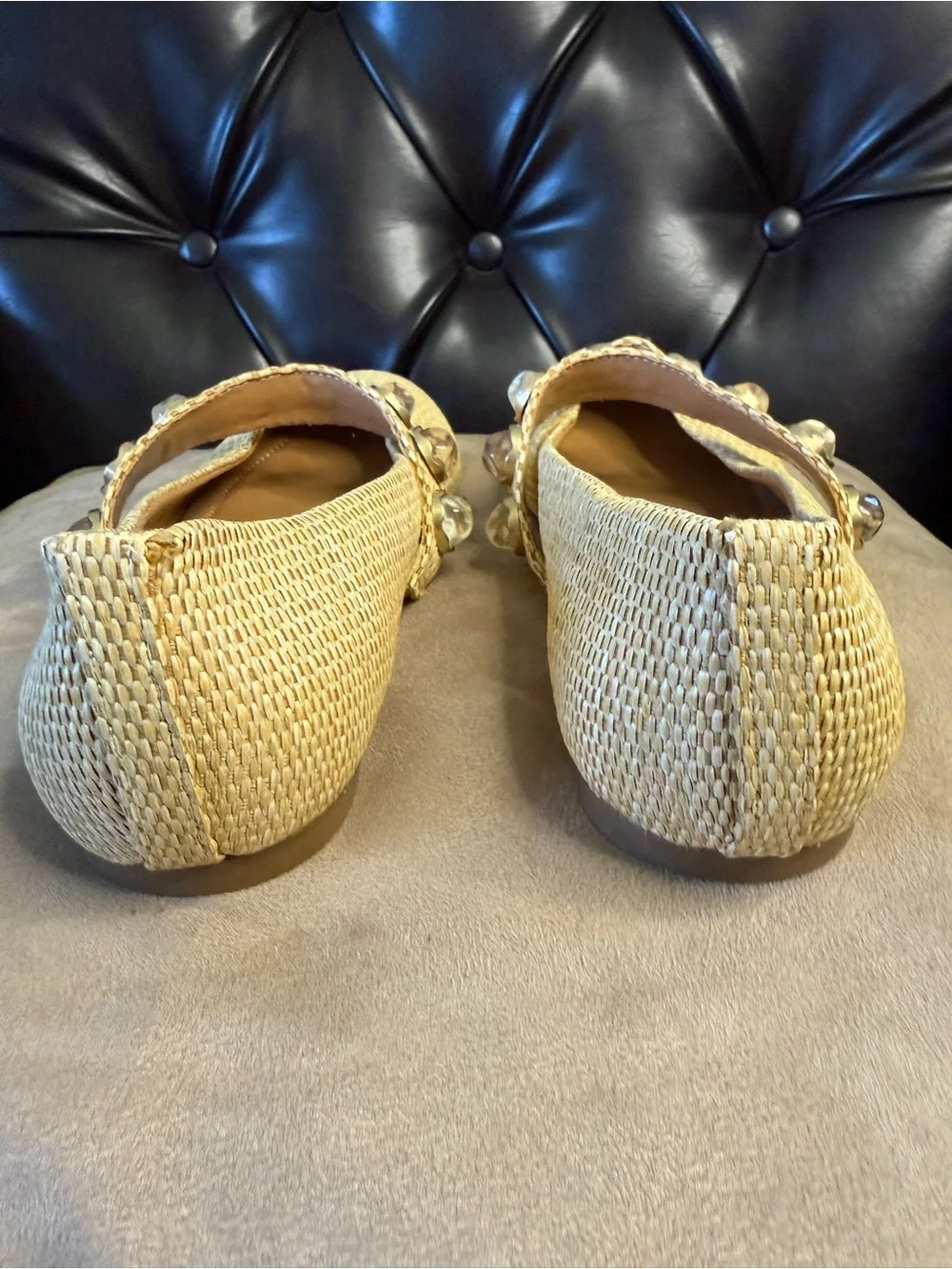 DV DOLCE VITA Mission Jewel Raffia Mary Jane Flats - Size 8